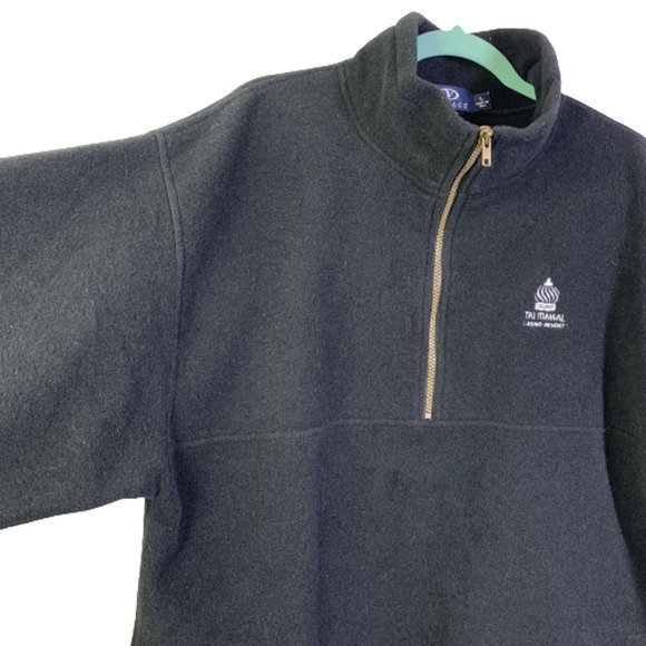 VANTAGE Black Trump Taj Mahal‎ Casino Half-Zip Fleece Pullover - Picture 3 of 8